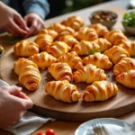 Ces mini croissants apéritif goût pizza jambon-fromage font un malheur à chaque soirée